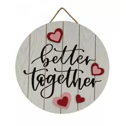 National Tree Company 12" 'Better Together' Hanging Wall Decoration, White, Valentine's Day Collection