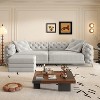 Whisen 97.7" 3-in-1 Convertible Sofa Bed, 28.4" Deep Seat with Button Tufted Design, 4-Seater with Ottoman - 2 of 4
