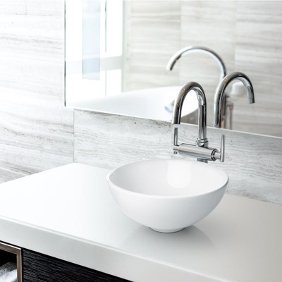 Miligore 13'' White Ceramic Round Above-Counter Sink