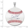 Black Bow Jewelry Sterling Silver Frank Thomas Signature LG Enamel Baseball Pendant - 4 of 4