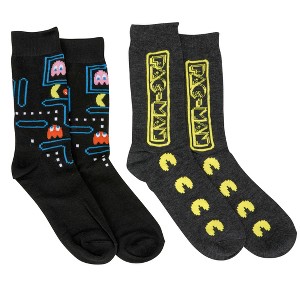 Mens Pac-Man Maze and Logo Crew Socks 2-Pack - 1 of 4