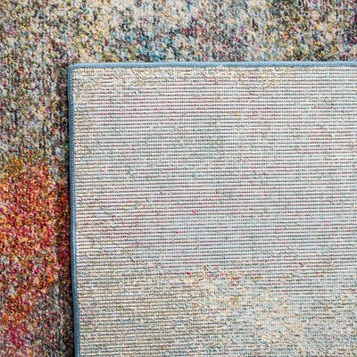 Luxor Ivory and Blue Hand-Knotted Viscose Area Rug