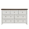 Dexmalle 54" Farmhouse 7-Drawer Dresser for Bedroom,Walnut&White - 2 of 4
