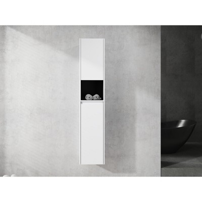 Vynxaria 12" Bathroom Side Cabinet with Soft Close Doors and a Floating Mounting Design, Combining Modern Style with Functional Storage for Your Space