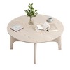 MAYEERTY 39-Inch White Round Coffee Table - Wood Tabletop & Cross Frame for Living Room & Hallway - 4 of 4