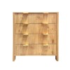 4 Drawer Dressers for Bedroom, Fluted Tall Dresser, Bedroom Chest of Drawers, Mid Century Modern Dresser for Bedroom Living Room Hallway Closet, Oak - 3 of 4