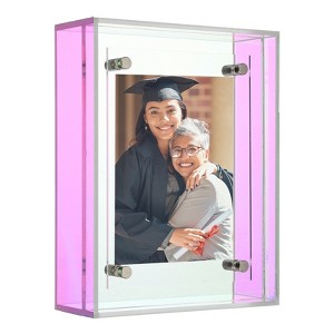 Unique Bargains Acrylic Wall Tabletop Display Floating Single Image Frame - 1 of 4