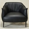 KINWELL 33" Wide Faux Vegan Leather Upholstery Barrel Chair with Metal Legs - 3 of 4
