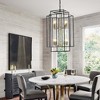 VYNXARIA 18-Inch Modern 8-Light Black & Gold Geometric Pendant Chandelier ¨C Adjustable Industrial Lighting(No Bulbs) ,Gold - 4 of 4