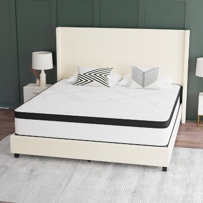Extra Firm King 12" Innerspring Hybrid Mattress with CertiPUR-US Foam & Knit Top