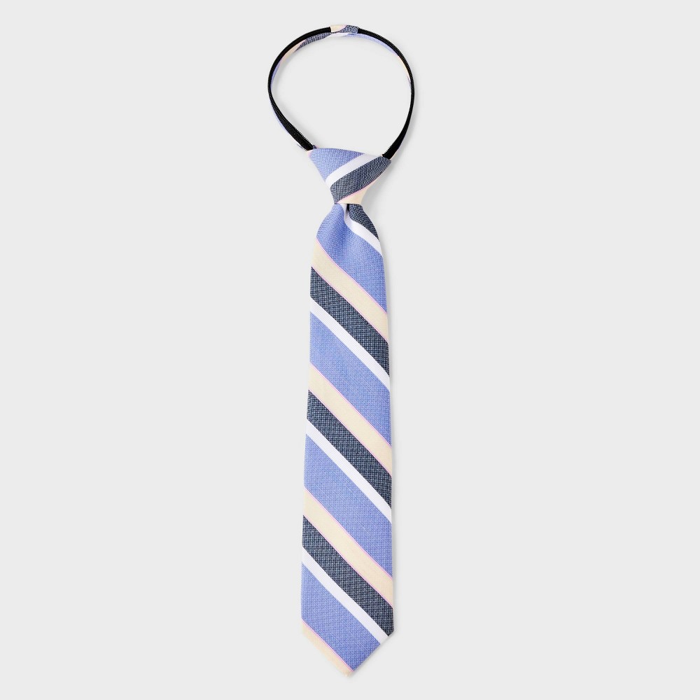 Photos - Belt Boys' Woven Zip Necktie with Stripe - Cat & Jack™ Blue M/L