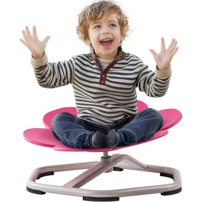 ROBOTIME Accent Chairs Kids Sensory Swivel Chair, Kid Swivel Chair With Non-Slip Design, Flower Shape Wobble Chair, Pink, 19.7"*19.7"*16.1"