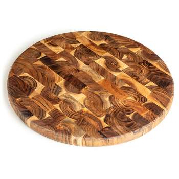 Martha Stewart Kindale Mango Wood Round Cutting Board 18 x 14