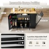JUJABU 53'' Kitchen Storage Islands with Drawers and Trash Can Storage for Kitchen & Dining, Black - 3 of 4