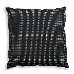 Uttermost Esti Outdoor Pillow-Onyx Canvas with Gray, Taupe & Cream Geometric Stripes - 1 of 3