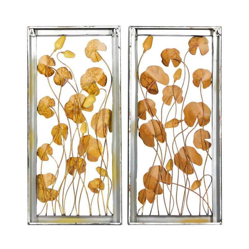 Metal Floral Wall Decor with Black Frame Set of 2 - Olivia &#38; May, 4 of 7