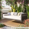 PAGED Patio Twin Size Garden Porch Swing,Wood Swing Bed with Ropes and Weather Resistant Frame for Patio Backyard,Garden,Porch - 2 of 4