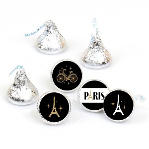 Big Dot of Happiness Stars Over Paris - Parisian Themed Party Round Candy Sticker Favors - Labels Fits Chocolate Candy (1 sheet of 108) - 1 of 4
