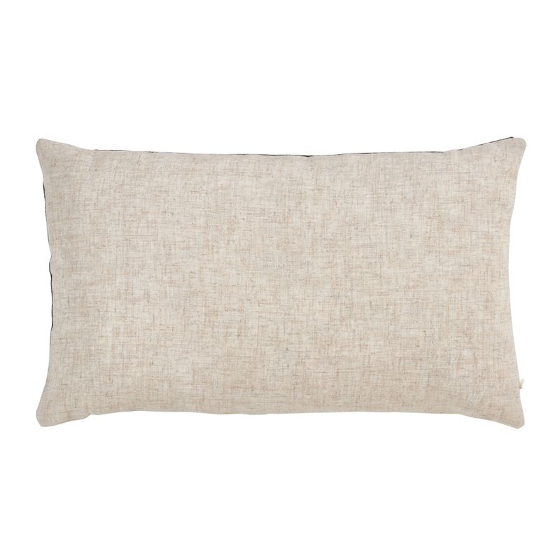 Saro Lifestyle Down-Filled Lumbar Throw Pillow With Geometric Velvet Design, 2 of 4