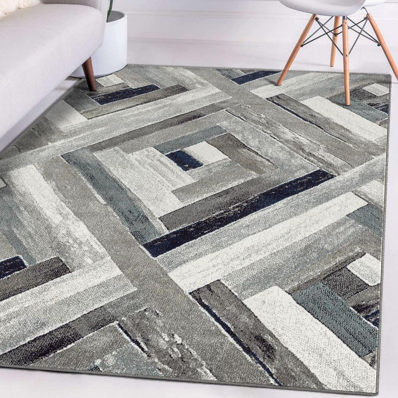 Luxe Weavers Modern Abstract Wood Carpet Geometric Area Rug, 1 of 13