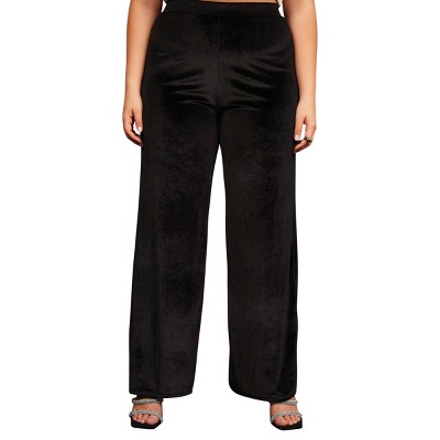 Rebdolls Women's Rhiannon Velvet Wide Leg Pants - Black - Medium : Target