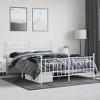 vidaXL White Metal Bed Frame with Headboard and Footboard - Double Bed with Under Storage Space - 3 of 4