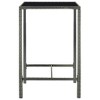 vidaXL Patio Bar Table Gray 27.6Inchx27.6Inchx43.3Inch Poly Rattan and Glass - 3 of 4