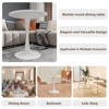 Airsurfer Round Top White Marble Dining Table Modern Round Marble Dining Table Contemporary Design for Dining Room Elegance - 4 of 4