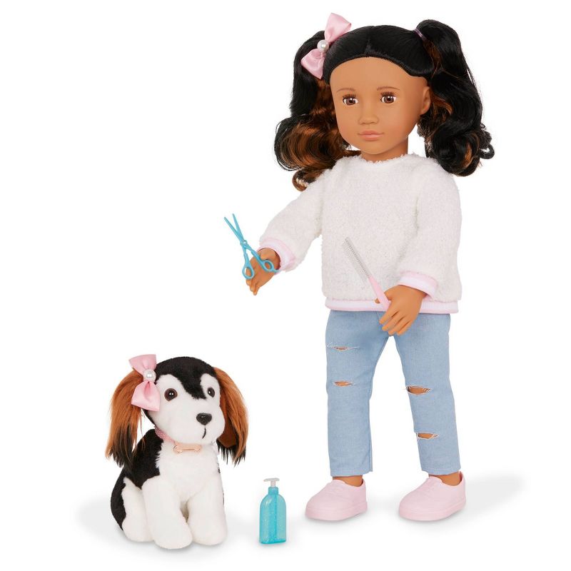 Our Generation Nastassia &#38; Angel 18&#34; Doll &#38; Pet Puppy Set, 3 of 8