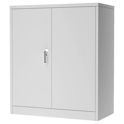 Gray 42" Lockable Metal Storage Cabinet with Adjustable Shelves
