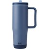 BUILT 40 Ounce Double Wall Stainless Steel Cascade Tumbler with Flip Up Straw Lid and Handle, Hot or Cold Tumbler - 3 of 4