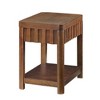 25'' Rectangular Farmhouse End Table with Storage Shelf, Sofa Side Table with Solid Wood Legs for Living Room, Bedroom, Office, Walnut - 2 of 3