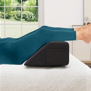 Costway Twin/Full/Queen/King Bed Wedge Pillow with Tablet Pillow Stand Side Pockets Support for Back Grey - 1 of 4