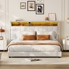 Whizmax Full Velvet Upholstered Platform Bed Frame With Storage Headboard, Nailhead Trim Wingback Headboard, Wood Slats Support, Off White - 3 of 4