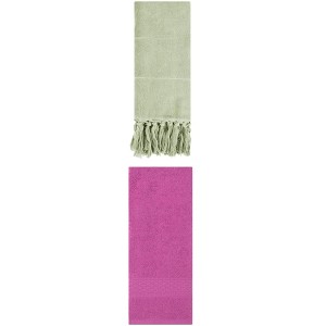 REGALWOVEN 2 Packs Solid Textured and Tassels Soft Absorbent Decorative Hand Towel - 1 of 4
