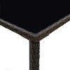 vidaXL Patio Bar Table Brown 27.6"x27.6"x43.3" Poly Rattan and Glass - 4 of 4