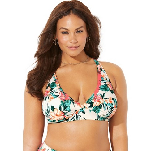 Swimsuits For All Women's Plus Size Divine Crossback Bikini Top : Target