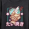 Women's - Instant Message - Taiyaki Frog Lightweight French Terry Wide Neck Long Sleeve Graphic Shirt - 2 of 4