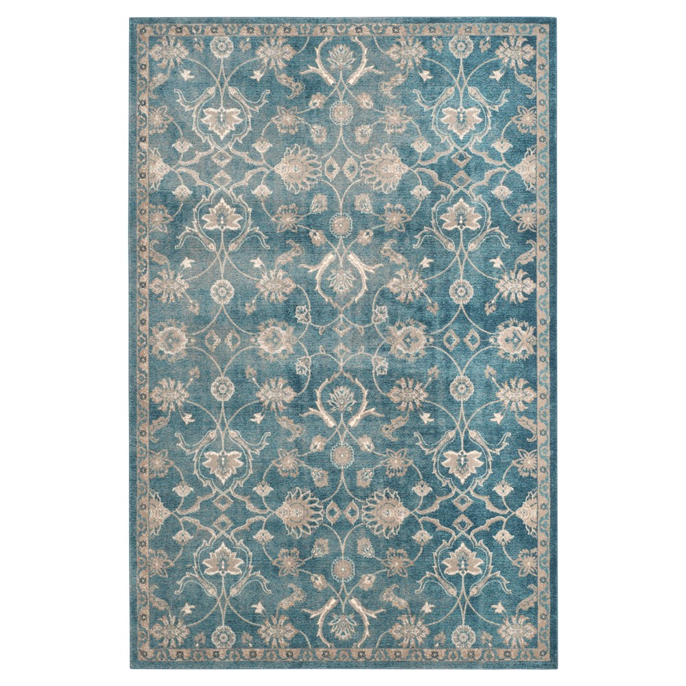 Blue/Beige Botanical Loomed Accent Rug - (3'x5') - Safavieh