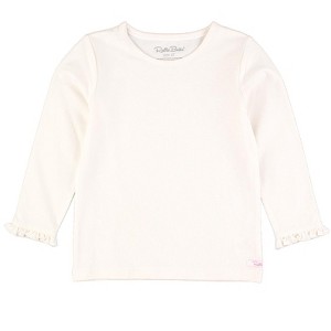 RuffleButts Girls Knit Long Sleeve Ruffle Layering Tee - 1 of 4