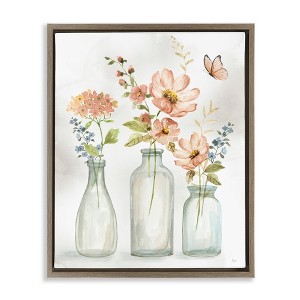 Stupell Industries Butterfly & Pink Florals, 25" x 31" - 1 of 4