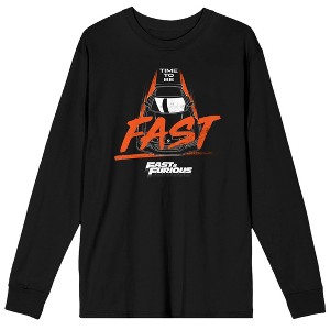 The Fast And The Furious Time To Be Fast Men's Black Long Sleeve Shirt - 1 of 2