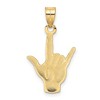 Black Bow Jewelry 14k Yellow Gold I Love You Hand/Sign Language Pendant, 15mm - 3 of 4