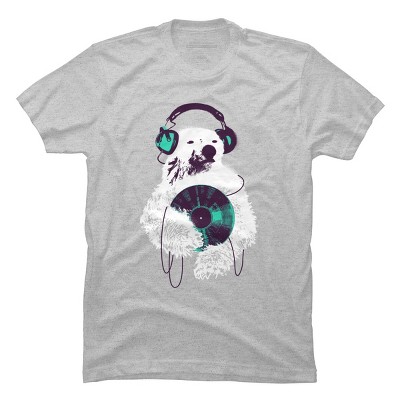 Men's Design By Humans Record Bear By radiomode T-Shirt