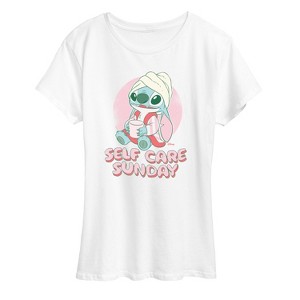 Women's - Lilo and Stitch - Stitch Self Care Short Sleeve Graphic T-Shirt - 1 of 4