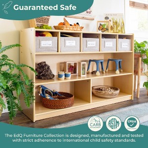 Guidecraft EdQ Shelves and 5 Bin Storage Unit 30": Kids' Wooden Bookshelf Cubby Shelving with Organization for School and Home - 1 of 4