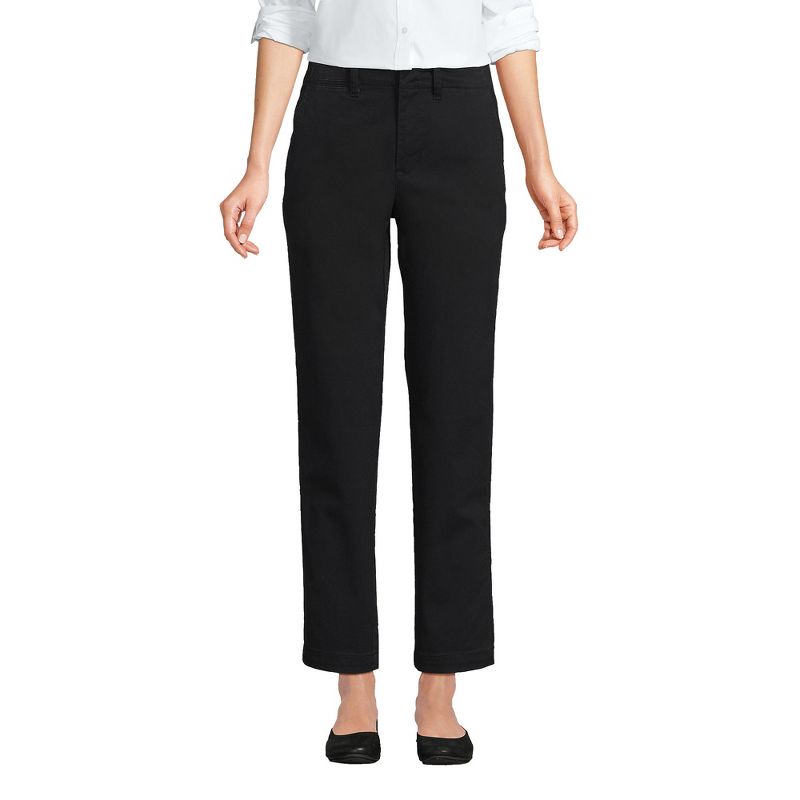 Lands' End Women's Mid Rise Classic Straight Leg Chino Ankle Pants, 1 of 6