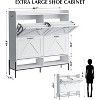 Acekool Shoe Cabinet with 4 Flip Drawers, Hidden Shoe Storage with Open Compartments and Side Hooks, Entryway Organizer in Multiple Finishes - 2 of 4