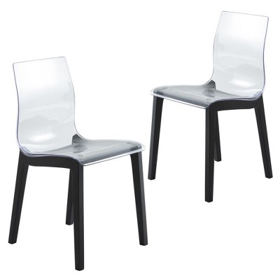 Leisuremod Marsden Modern Plastic Dining Side Chair With Beech Wood Legs