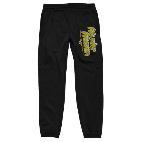 Wonder Woman Classic Comic Title Logo Men s Black Jogger Pants